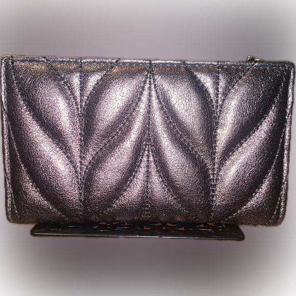 Kate Spade Briar Lane Bronze Quilted Metallic Leather Mikey Keychain Card Wallet - Picture 10 of 12